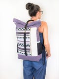 RollTop backpack, teddy bag, practical diaper backpack, color blocking, roll up backpack, colorful foldover backpack bag with laptop compartment