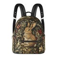 Rabbit in the Forest Vegan Leather Backpack PU Backpack Mini Backpack Cute Bags for Girls Women Gift Bags