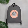 Minimalist Geometric Backpack by Creative Cottage - Pebble Grey Minimalist Backpack - Abstract Geometric Shapes - Orange, Yellow or Grey