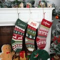 Personalized Knitted Christmas Stockings,Name Embroidered Christmas Stocking,Cable Knit Personalized Family Stockings,Custom Stockings