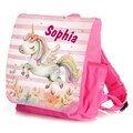 Kindergartenrucksack mit Name | Einhorn gestreift | Kitatasche Kindergartentasche erster Geburtstag M?dchen rosa pink Kinderrucksack