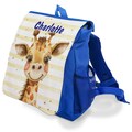 Kindergartenrucksack mit Name personalisiert | Giraffe BLAU gestreift | erster Geburtstag Junge Kinderrucksack Kindergartentasche Kitakind