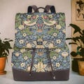 William Morris Leather Backpack,Leather Backpack Woman,Laptop backpack,Mini backpack,City backpack, Strawberry Thief Bag,Christmas Gifts