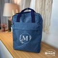 Personalized Reisenthel backpack with flower wreath, initials, letter, gift for mom, girlfriend, gift for Mother's Day, birthday