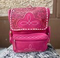 Pink Boot Stitch and Tooled Leather Backpack