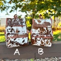 Cowhide Backpack Diaper Bag | Western Boho Real Hair-on Leather Shoulder Bag | Tassels Cow Print Travel Women Backpack | Cowboy Gift for Mom