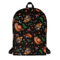 Mystical backpack with fox, squirrel and plants from the forest, school bag, university bag