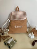 Backpack child, bag lives, linen maternal bag coats waterproof(impervious) curry