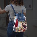 Handmade Patchwork Backpack Inspired by Japanese Boro Art, Boho Denim Backpack, Eco-Friendly Unique Bag, Special Gift for Her