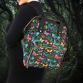 Dark Faux-embroidered Butterflies Backpack, Boho Butterflies Laptop Backpack, Fairycore Book Bag, Fairy Witch Gifts, Butterflies Laptop Bag