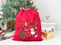 Christmas Gift Bag, Holiday Gift Bag, Santa Sack, Christmas Icons Bag, Snowman Sack, Gingerbread Man Bag, Candy Cane Bag,Christmas Tree Sack