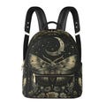 Goth Moth Moon Vegan Leather Backpack PU Backpack Mini Backpack Cute Bags for Girls Women Gift Bags