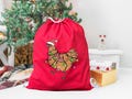 Christmas Chicken Funny Sack, Christmas Lights Chicken Bag, Christmas Chicken Sack, Funny Christmas Gift, Chicken Christmas Tote, Santa Sack