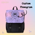 Custom Spider Monogram Unisex Shoulder Backpack, Pastel Goth Bag Collection, Gothic Fashion Aesthetic