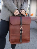 Spacious genuine leather rucksack, everyday knapsack,  womens haversack, office backpack, laptop rucksack, christmas gift for her