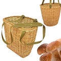 Small Natural Unique Wicker willow basket for mushroom foraging with handles/ Original Handmade Gift for men, women/Mushroom picker gift/