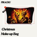 Personalised Pikachu Make-up bag. Christmas Gift. Small Bag. White, black, soft material, spooky, skeleton. Kids. Unisex. Boys. Girls Gifts.