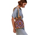 Wayuu bag handmade best selling exclusive design beige and black original Colombian mochila crochet shoulder shopper bag basket bucket