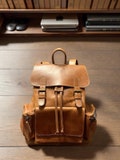 Handmade leather backpack men backpack brown leather backpack women genuine leather school backpack
