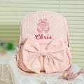 Little Girl Dance Backpack Personalized Preppy Backpack for Kids Toddler Daycare Bag with Bow Child School Bookbag Ballet Dance Backpack