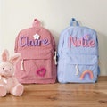Personalized Kids Name Backpack,Custome Hand Embroidered Toddler Backpack,School Bag for Kids,Personalized Kids Gift,Back To School Gift