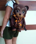 Brown Bear Wool Backpack Handmade