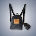 Vintage Black Levi?s Quilted Mini Backpack with Matching Coin Purse