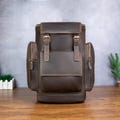 Leather Unisex Travel Backpack 16in Laptop Rucksack Hiking Backpack for Men Women Retro 16in Laptop Backpack for Gift, Custom Engrave Name