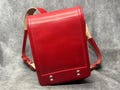 Randoseru Backpack, Red Stitch Japanese Tight Stitch Randoseru Bag, Red Rucksack