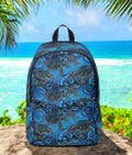 Hawaiian Sea Turtle Artistic Design Women's Girls Kids Elementary Laptop Travel School College Custom Nylon Backpack School Bag Gift