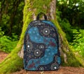 Boho Navy Turtle Artistic Design, Custom Nylon Girls Kids Womens Elementary Laptop Travel Artful Backpacks, Custom School Bag, Holdall Bag