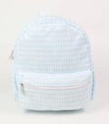 Blue Gingham Backpack, Duffle Bag, Sports Bag, Personalized, Embroidery, Kids Sleepover Bag, Seersucker Kids Travel, Matching Set, lunch bag