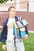 Eco-Friendly Patchwork Backpack ? Unique Christmas Gift Idea for Travelers, Sustainable and Stylish Rolltop Bag for Everyday Adventure