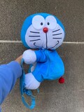 Very rare vintage Doraemon plush backpack 2005, collectable Japanese anime Doraemon blue cat kids soft rucksack