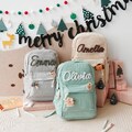 Custom Kids Christmas Backpack with Name , Personalized Toddler and Preschool Bag,  Unique Holiday Gift for Boys & Girls