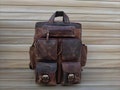 Leather Backpack, Personalized Travel Backpack Rucksack, Brown Leather Roll Top Backpack, Laptop Bag, Unisex Bag Christmas gifts