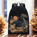 Dark academia Medieval floral Dragon backpack, S M L sizes, Fantasy dragon book lover back to school day pack, Cute canvas school bag