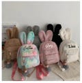 Personalized Name Kawaii Plush Bunny Backpack | Faux Fur Mini Rabbit Ear Backpack | Women Travel Shoulder Bag | Cute Plush Backpack for Her