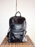 Lightweight Soft Leather Travel Backpack Multi Pockets Men Black Laptop Backpack Outdoor Hiking Sports Bags The Best Backpack Gift For Him