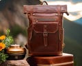 Brown Leather Backpack Men's, Waterproof College Laptop Bag Men & Women, Gift For Him, Handmade Backpack, Laptop Bag, Travel Bag