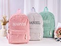 Personalized Kids Back to School Backpack, Custom Toddler Corduroy Backpack w/ Child's Name, Birthday Gift, Embroidered Daycare Book bag