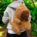 Kawaii Capybara Plush Backpack ? Adorable Fur Bag for Kids & Girlfriend Gifts ? Mini Shoulder Knapsack