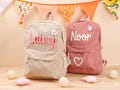 Custom Name Toddler Backpack,Personalized Kids School Bag,Custom Toddler Corduroy Backpacks Birthday Gift, Cute School Bag for Girls Boys