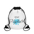 Stay Hydrated Drawstring Bag, Gym Bag, Sport Backpack, Swim Bag, Workout Tote, Eco-Friendly Water Bottle Carrier