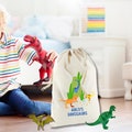 Custom Name Dinosaur Christmas Toy Bag Gift Cotton Drawstring Kids Bag Toy Bag Gift for Him Christmas Gift Personalised Inspo Gift Custom