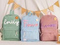 Custom Toddler Backpack,Custom Toddler Corduroy Backpacks Birthday Gift,Monogram Name Children's Cute School Bag,Toddler Book Bag